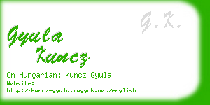 gyula kuncz business card